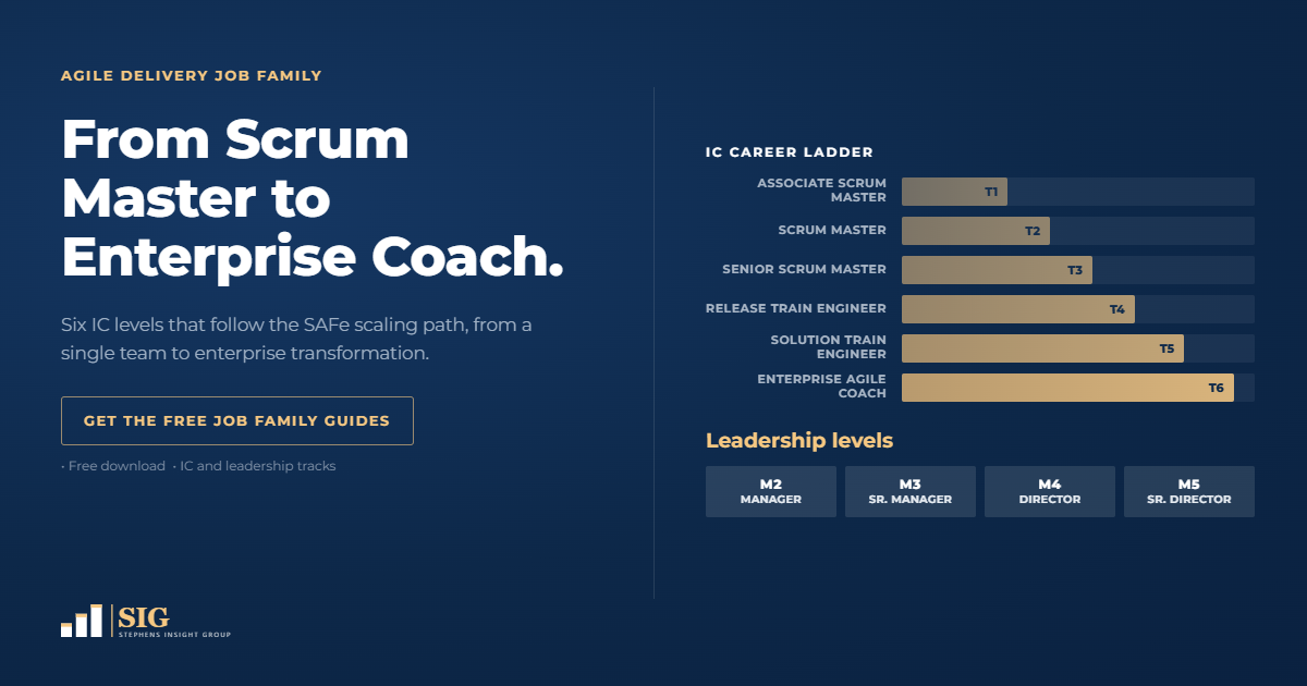 Scrum Master career path and Agile Delivery job family from Stephens Insight Group