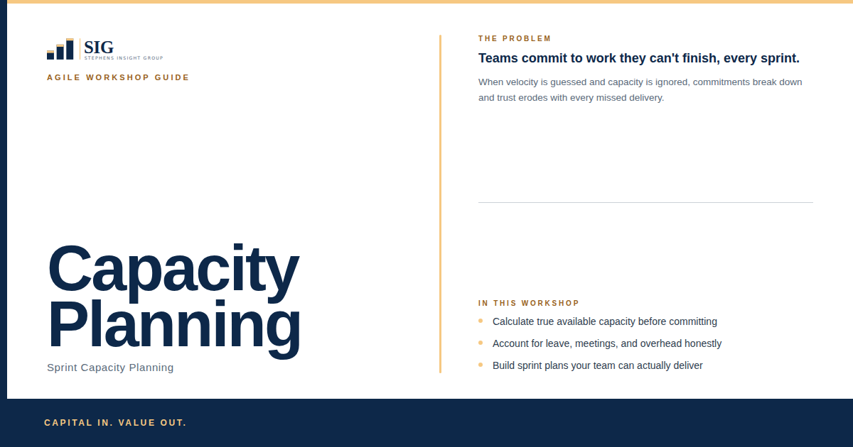 SIG Capacity Planning Workshop Guide