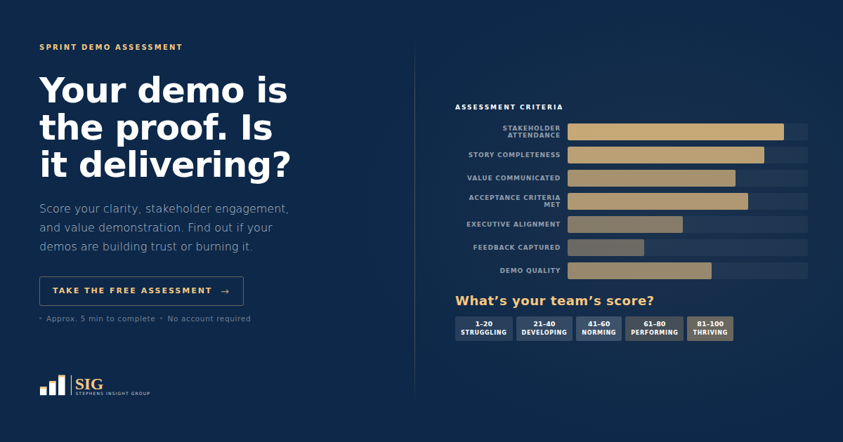 Sprint demo assessment from Stephens Insight Group